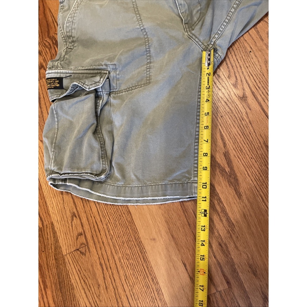 Polo Jeans Company Ralph Lauren Cargo Shorts Mens 38 Green Distressed Frayed Hem - Picture 7 of 7